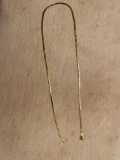 14k yellow gold herring bone necklace