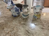 3 vintage ceramic Cow creamers