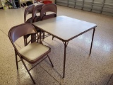 Vintage HAMPTON padded card table and 4 chairs