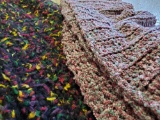 (2) large crocheted AFGHAN throws
