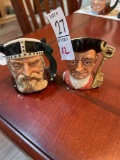 2 small Authentic Royal Doulton Toby Mugs including Viking