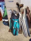 Spaulding golf bag with WILSON and Nicklaus Clubs and woods
