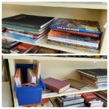 Shelf lot including vintage and newer books Disney, Norman Rockwell, nature, rock and roll, all my
