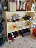 Very sturdy 3 shelf, stationary shelved bookcase, pale yellow