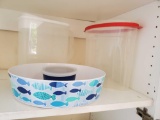 Melamine chip and dip and large plastic storage