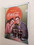 Coca-Cola metal wall sign. Vintage style