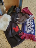 The MOUSE knows it still gets cold -DISNEY, PATRIOTS scarf plus