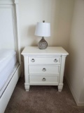 2 Creamy white bedside tables, includes cedar lined drawers