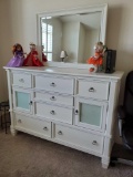 Creamy White DRESSER with beveled Mirror, no contents