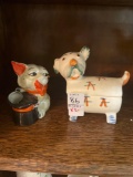 2 mid century Japanese pieces including dog lidded trinket