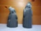 (2) LLADRO SHORT (with box)and TALL CHINESE MONK PORCELAIN FIGURINE