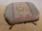 Very Vintage Ornate leg Embroidered petite stool