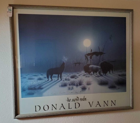NATIVE AMERICAN FINE ART PRINT SIGNED WITH INSCRIPTION BY DONALD VANN