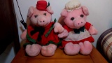 (2) Vtg 1992 Rich Priscilla Pink Plushes Stuffed Animals
