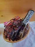 Basket of Many Readers and frames, eyeglasses