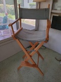 1 (of a pair) Wooden tall directors chair with denim