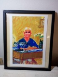 Framed and Matted signed CANDACE LOVELY print, TITLED Carla's assistant, Barbara