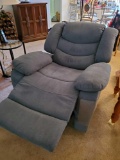 Multiple position FULLY RECLINING Electric Recliner, denim blue