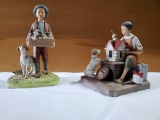 PAIR OF DANBURY MINT NORMAN ROCKWELL FIGURES -A Dollhouse for Sis, Puppy Love