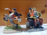 PAIR OF DANBURY MINT NORMAN ROCKWELL FIGURES, CAUGHT IN THE ACT, THE INTERLOPER