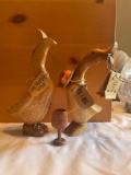 2 interesting carved wooden his and her ducks