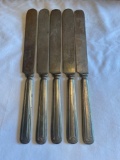 Set of 5 Rogers Silver Nickel knives
