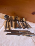 Huge lot of antique silverplate and more flatware