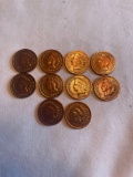 Lot of 10 Indian Head cents