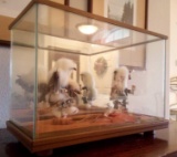 VERY UNIQUE DOUBLE CLOUDED KACHINA FIGURE (EAGLE AND BULL) IN DISPLAY CASE
