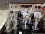 Large grouping wine glass and tall glass including including fruit Painted