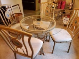 Nice, Vintage Glass top Dining Table and Chairs set