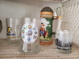 NORMAN ROCKWELL beer stein plus glasses
