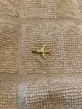 Tiny 14k gold airplane pendant with Diamond