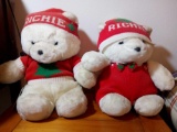 (2) Vtg 1980s Rich Richie Bear Plushes Stuffed Animals