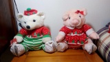 (2) Vtg 1997 Richie Bear Priscilla Pig Plushes Stuffed Animals