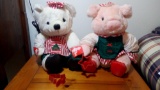 (2) Vtg 1998 Richie Bear Priscilla Pig Plushes Stuffed Animals
