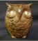 Vintage Wony Ltd. Japan Brown Glazed Pottery owl Figurine candle holder