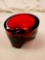 Vintage 1960's Viking Glass Ruby color Curved Diamond Base Ashtray