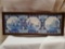 3-tile Blue and White ceramic WEST GERMANY, framed