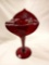 LOVELY HAND BLOWN HAND PAINTED RUBY GLASS TULIP VASE