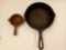 PAIR OF CAST IRON SKILLETS, 8