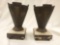 PAIR OF FRENCH? ART DECO BRONZE MARBLE BASE VASES