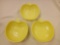 3 Pc YELLOW Vintage Hazel Atlas Apple Bowl Set, Milk Glass Apple Set, Salad Dishes, Desert Dishes