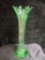 Vintage Green Fluted Bud Vases