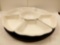 HUGE! Ceramic Appetizer/Dip with Smooth Rollin Wooden Lazy Susan