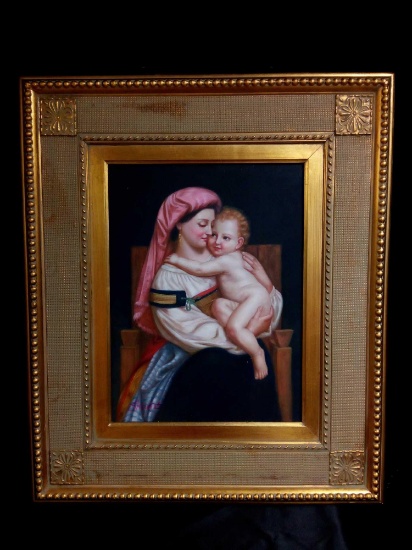 Hand Painted Oil Painting Repro Bouguereau "Cervara and Her Child"