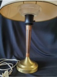 VINTAGE Honi Chilo LAMP DANISH style MCM MID CENTURY WOOD Brass