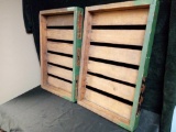 PAIR OF SHALLOW WOODEN VINTAGE CRATES