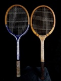 PAIR OF VINTAGE TENNIS RACKETS, Spaulding: top seated Rosemary casals, eagle