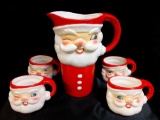 1960 FIVE PIECE HOLT HOWARD WINKING SANTA PITCHER SET